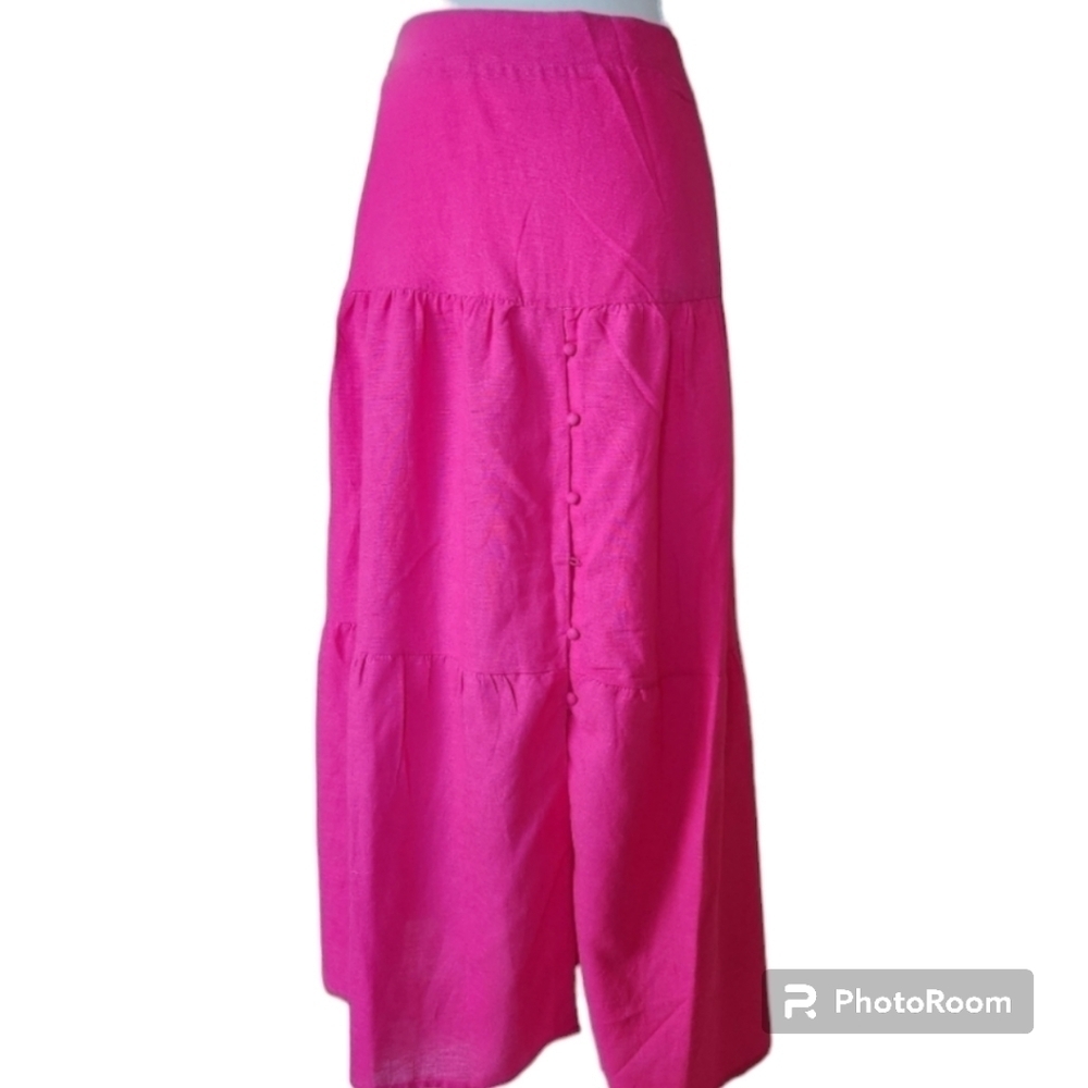 Fuchsia Tiered Maxi Skirt - Women